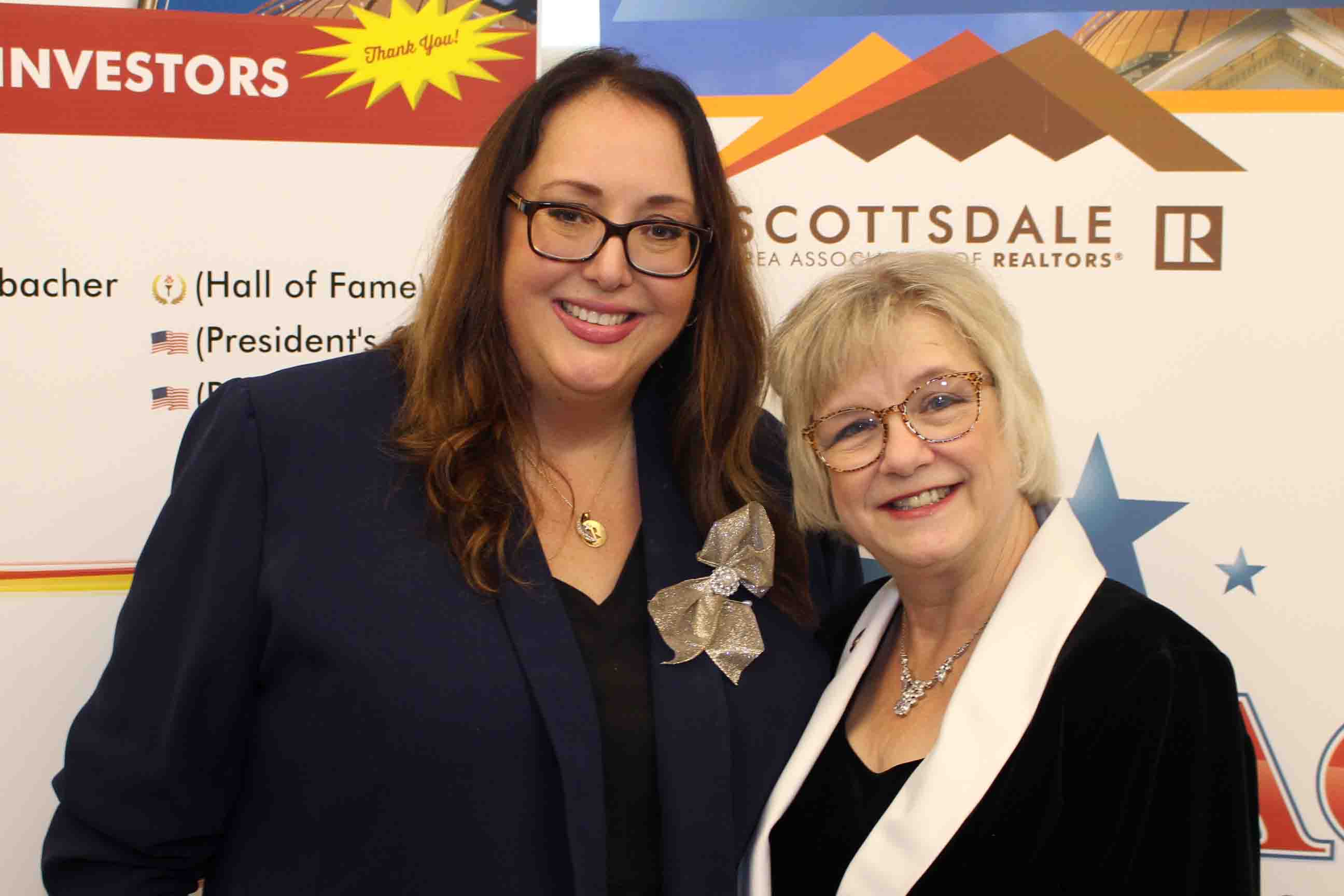 National Association of REALTORS® 2018 President Elizabeth Mendenhall (left) poses with Scottsdale Area Association of REALTORS® 2020 President Sindy Ready.