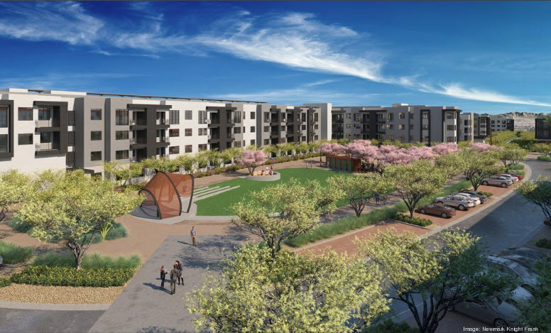 Artist rendering of Scottsdale Entrada apartment portion.