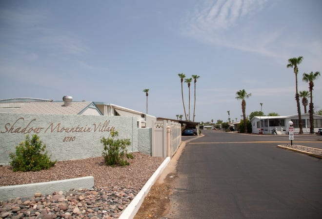 A street near the entrance of Shadow Mountain Village Mobile Home Park. - Joseph Cooke/The Republic