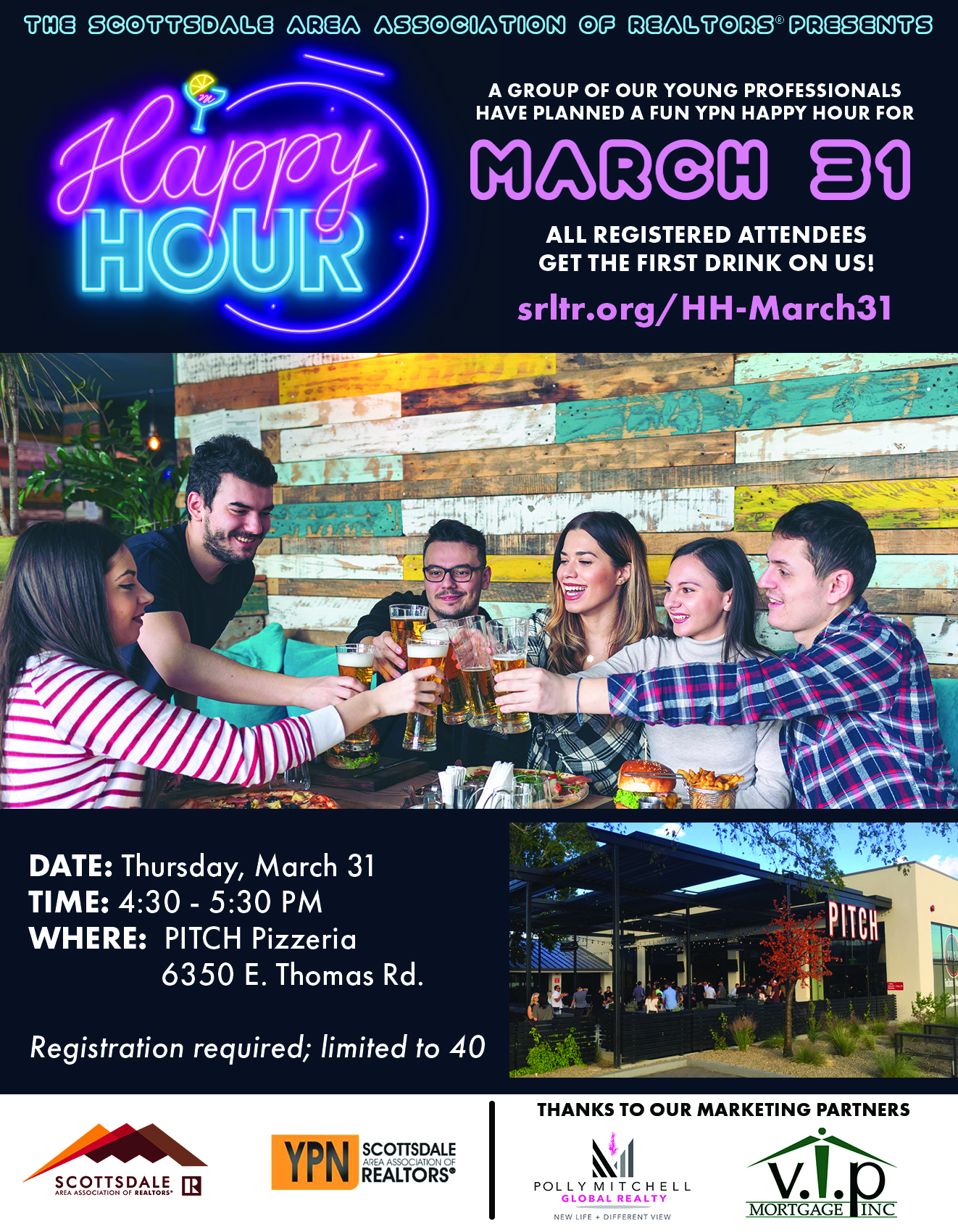 Scottsdale Area Association of REALTORS presents YPN Happy Hour on March 31, 2022
