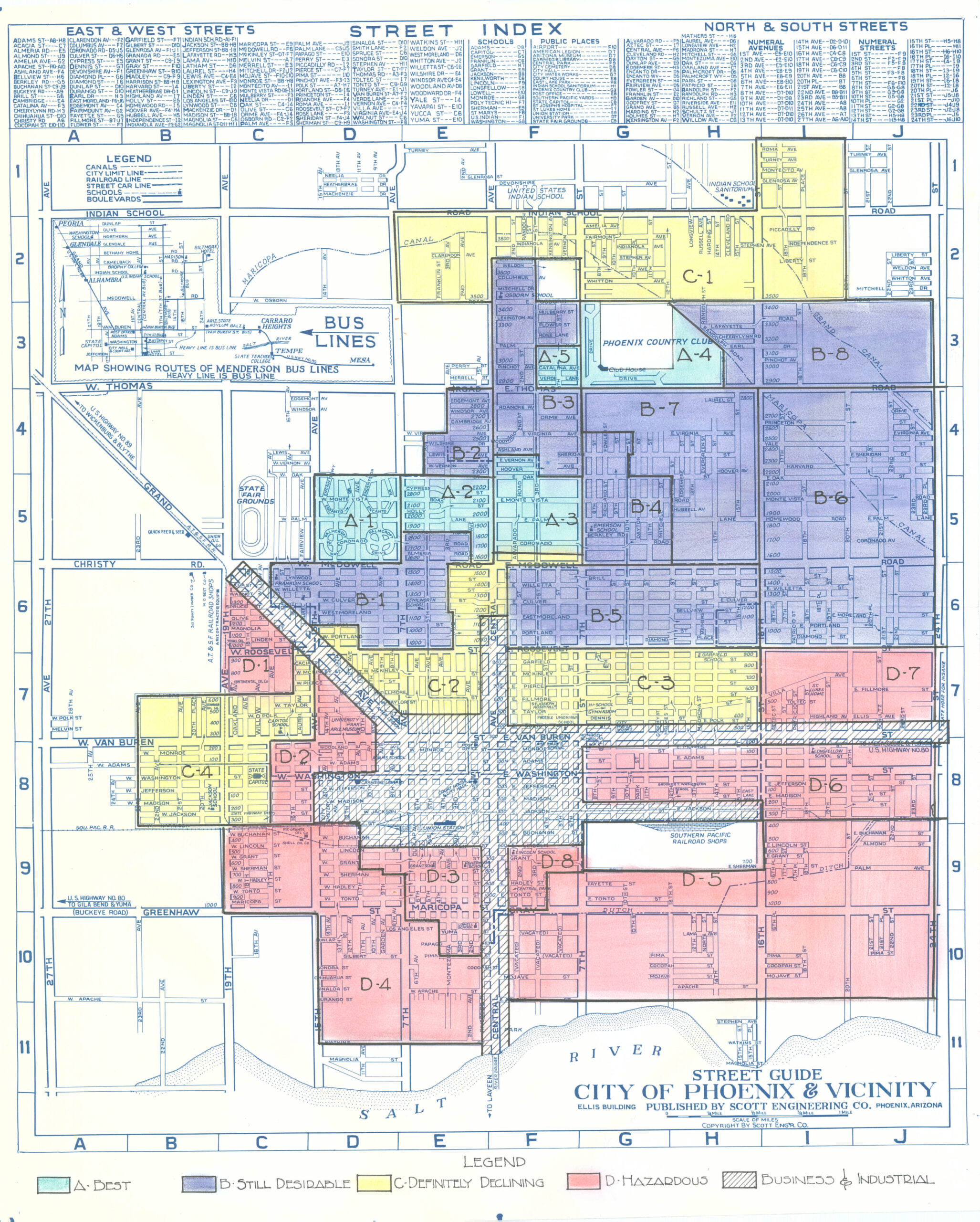 Phoenix historical redlining map